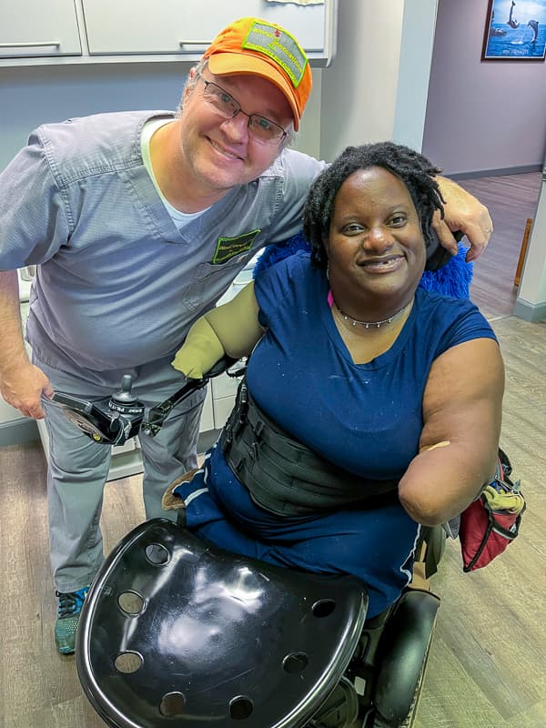 Kevin King, CPO, with a patient